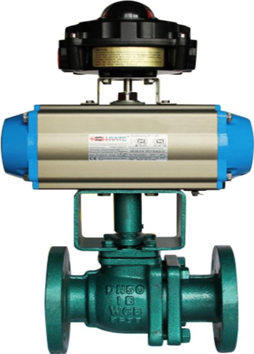 Fluorine lined pneumatic ball valve