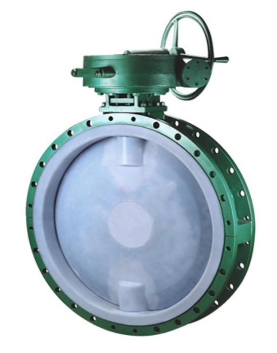 Fluorine lined manual flange butterfly valve