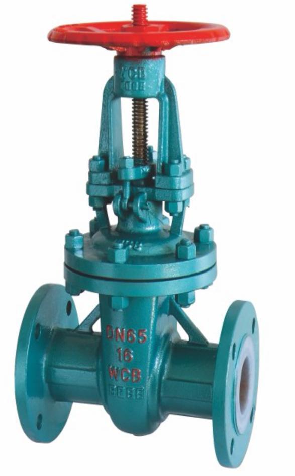 Fluorine lined flange gate valve