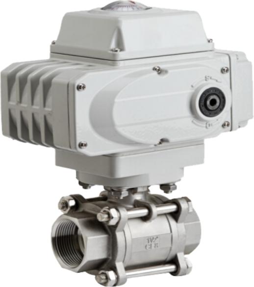 Electric three piece ball valve